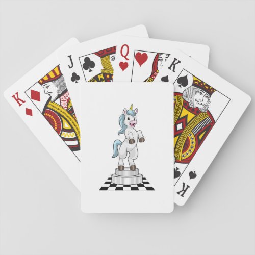 Unicorn at Chess as Chess piece Knight Poker Cards
