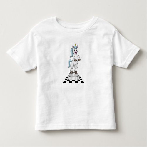 Unicorn at Chess as Chess piece Knight Toddler T_shirt