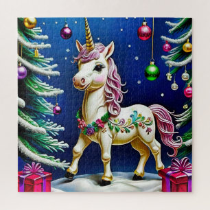 unicorn at christmas jigsaw puzzle