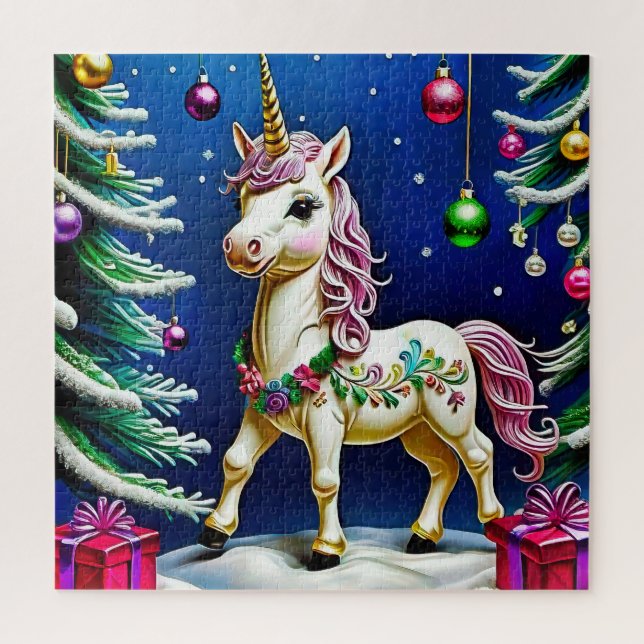 unicorn at christmas jigsaw puzzle (Vertical)