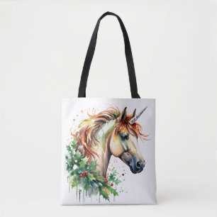 Unicorn at Christmas Tote Bag