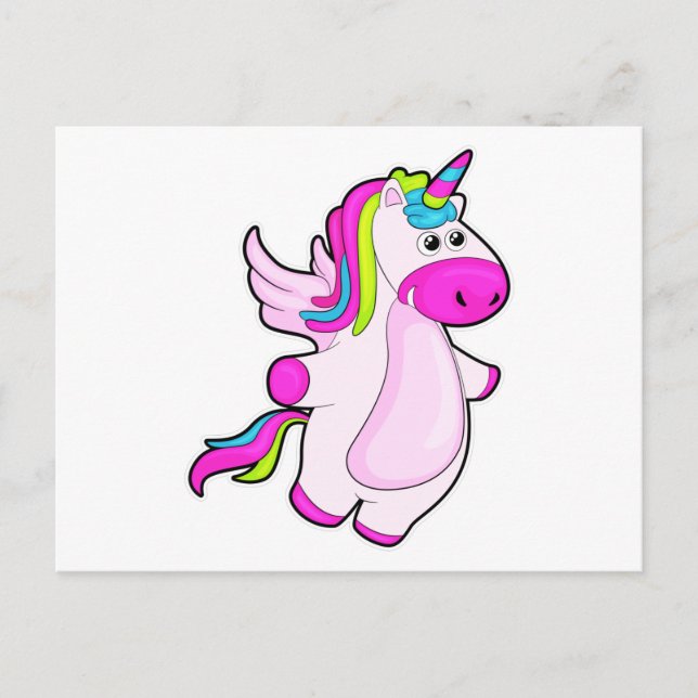 Unicorn at Flying Postcard (Front)