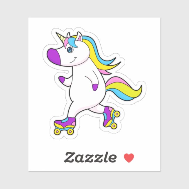 Unicorn at Inline skating with Roller skates Sticker (Sheet)