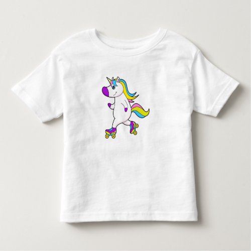 Unicorn at Inline skating with Roller skates Toddler T_shirt