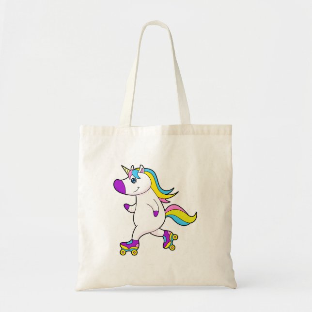 Unicorn at Inline skating with Roller skates Tote Bag (Front)