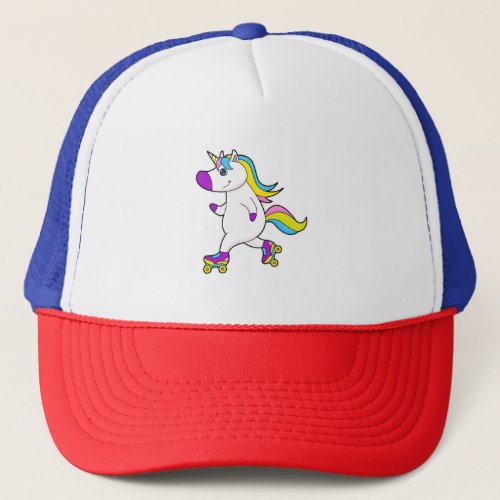 Unicorn at Inline skating with Roller skates Trucker Hat