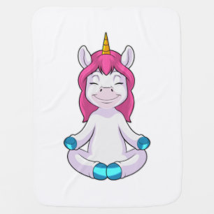 Unicorn at Meditate in Sitting Baby Blanket