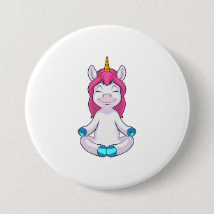 Unicorn at Meditate in Sitting Button