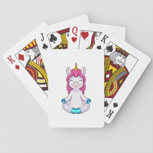 Unicorn at Meditate in Sitting Poker Cards