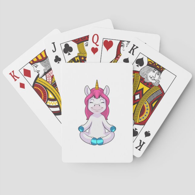 Unicorn at Meditate in Sitting Poker Cards (Back)