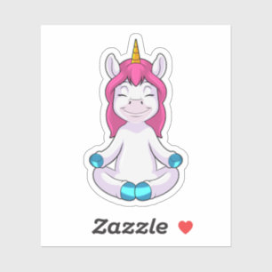 Unicorn at Meditate in Sitting Sticker
