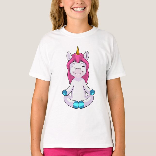 Unicorn at Meditate in Sitting T-Shirt (Front)