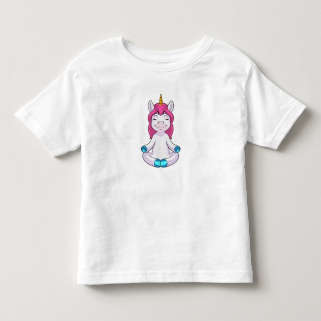 Unicorn at Meditate in Sitting Toddler T-shirt (Front)