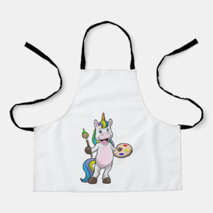 Unicorn at Painting with Brush & Colour Apron