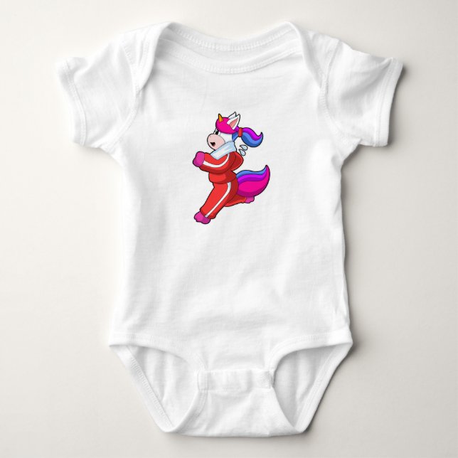 Unicorn at Running Baby Bodysuit (Front)