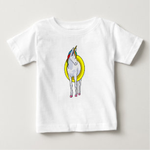 Unicorn at Swimming with Swim ring Baby T-Shirt