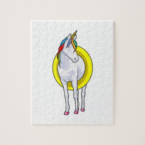 Unicorn at Swimming with Swim ring Jigsaw Puzzle