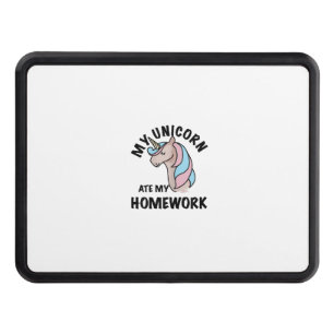 Unicorn Ate My Homework T Shirt Girl Women Kids Sc Hitch Cover