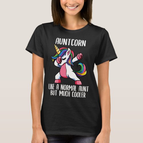 Unicorn Aunt Girl Birthday Party Apparel AuntCorn T_Shirt