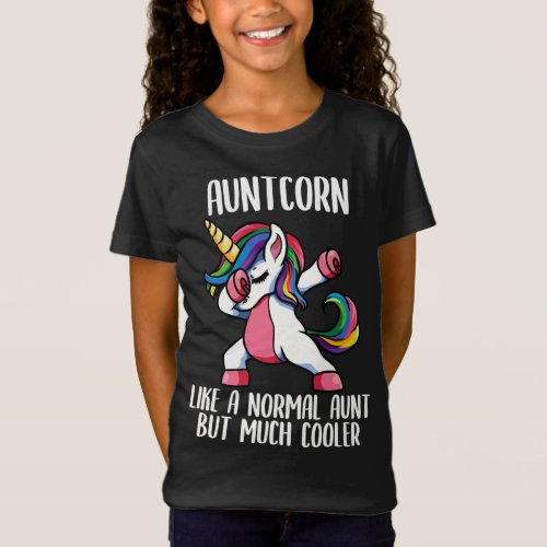 Unicorn Aunt Girl Birthday Party Apparel AuntCorn T_Shirt