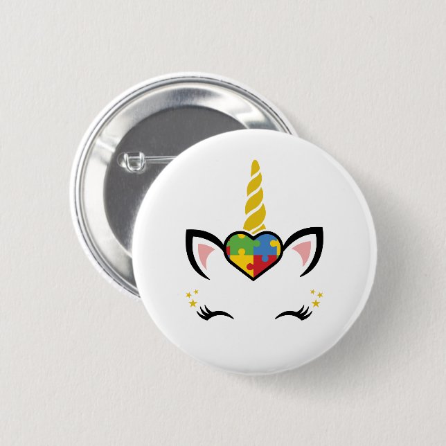 Unicorn Autism Button (Front & Back)