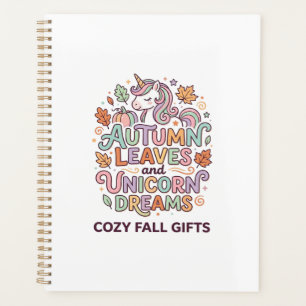 Unicorn Autumn Leaves and Unicorn Dreams Bold Typo Planner