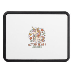 Unicorn Autumn Leaves Unicorn Graphic Design Merch Hitch Cover