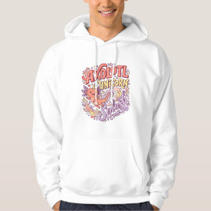 Unicorn Axolotl Unicorn Splash Whimsical White Bac Hoodie