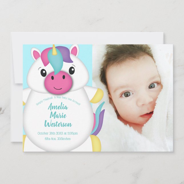 Unicorn Baby Announcement (Front)