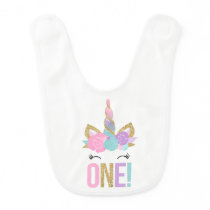 Unicorn Baby Bib Pink Gold Birthday Baby Bib Unicorn Baby Bib Pink Gold Birthday Baby Bib