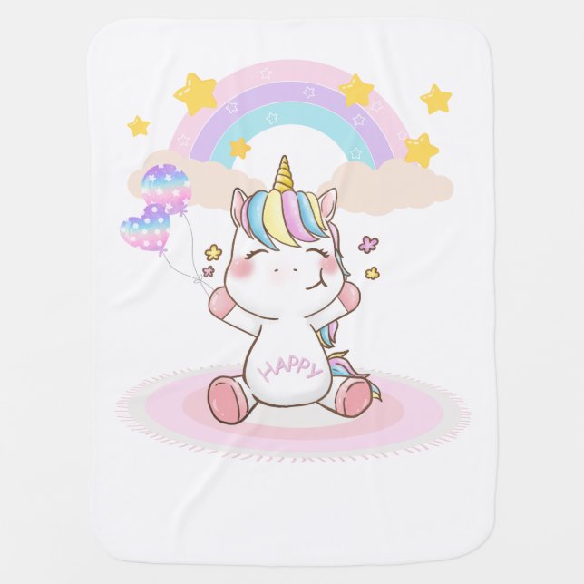 unicorn baby blanket (Front)