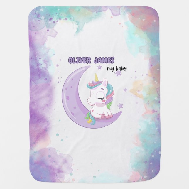 UNICORN BABY BLANKET, ULTRA SOFT BABY BLANKET  (Front)