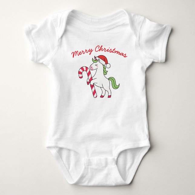 Unicorn Baby – Festive Holiday Outfit Baby Bodysuit (Front)
