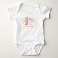 Unicorn Baby Girl Bodysuit One Piece 1st Birthday