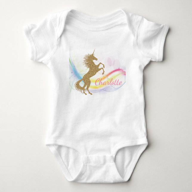 Unicorn Baby Girl Personalized Shirts (Front)