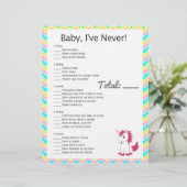Unicorn Baby, I've Never! Baby Shower Game (Standing Front)
