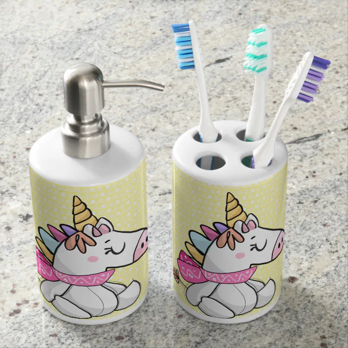 Unicorn Baby Magic Brush Your Teeth Bath Set Zazzle Com