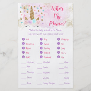 Pink Baby Shower Games Flyers Zazzle