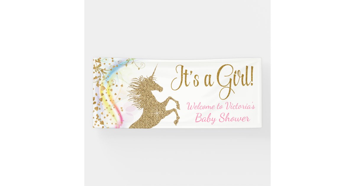 Unicorn Baby Shower Banner | Zazzle