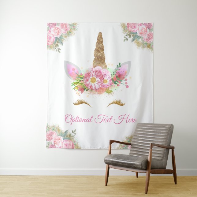 Unicorn Baby Shower Birthday Party Backdrop (In Situ)