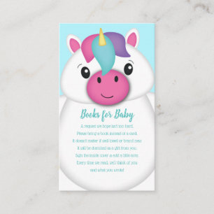 Unicorn Baby Shower Books for Baby Enclosure Card
