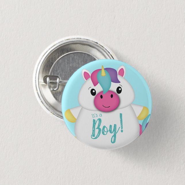 Unicorn Baby Shower Button (Front & Back)