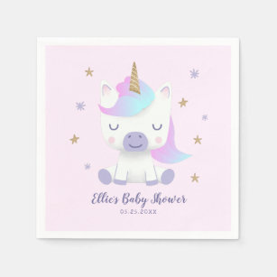 Unicorn Baby Shower Cartoon Napkins