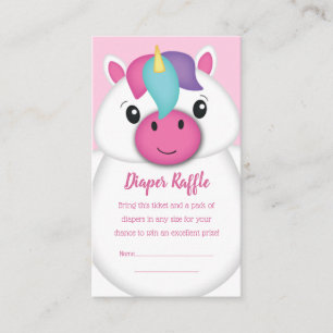 Unicorn Baby Shower Diaper Raffle Enclosure Card