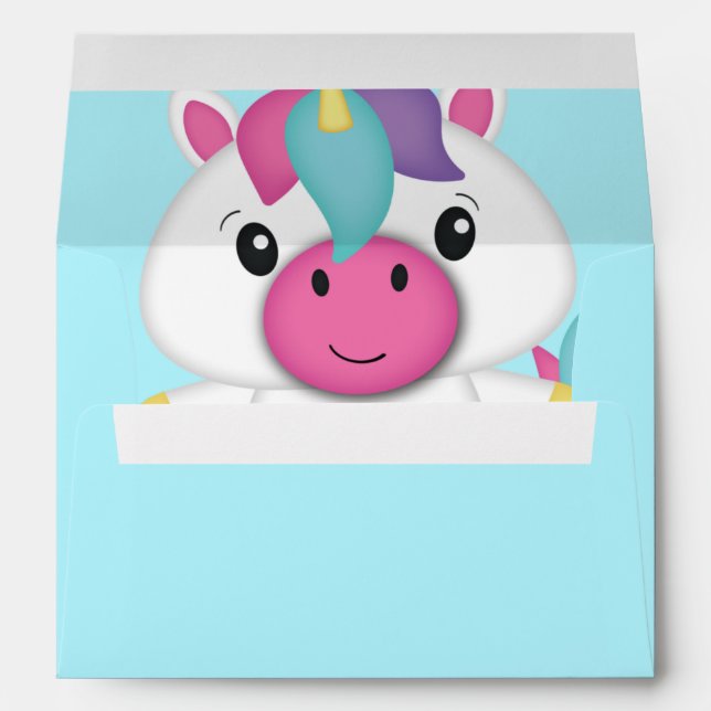 Unicorn Baby Shower Envelope (Back (Bottom))