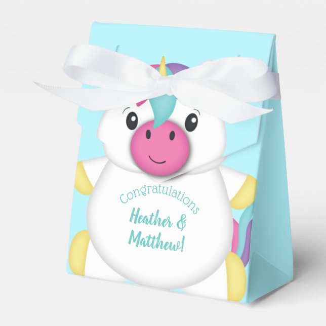 Unicorn Baby Shower Favor Boxes (Front Side)