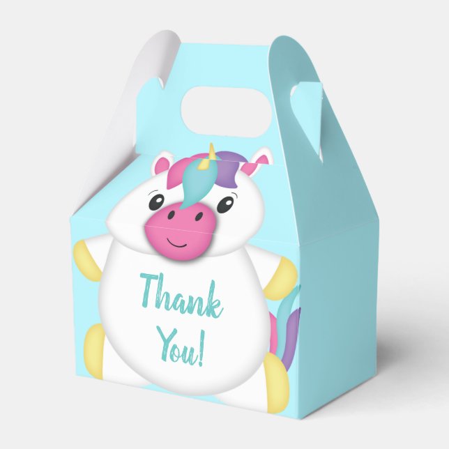 Unicorn Baby Shower Favor Boxes (Front Side)