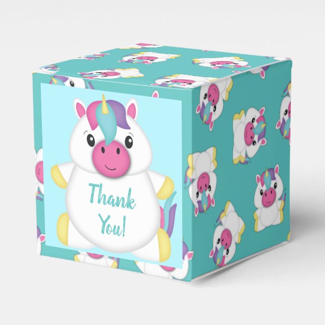 Unicorn Baby Shower Favor Boxes (Front Side)