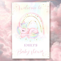 Unicorn baby shower girl shower welcome sign