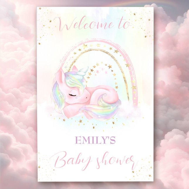 Unicorn baby shower girl shower welcome sign (Unicorn baby shower girl shower welcome sign)